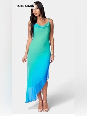 bebe Asymmetrical Ombre Dress Sz M